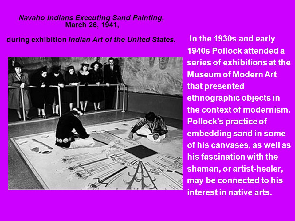 Navaho Indians Executing Sand Painting, March 26, 1941, during exhibition Indian Art of the United States.