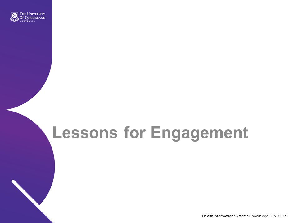 Lessons for Engagement