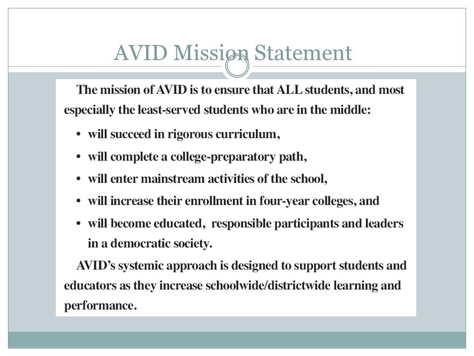 AVID Mission Statement