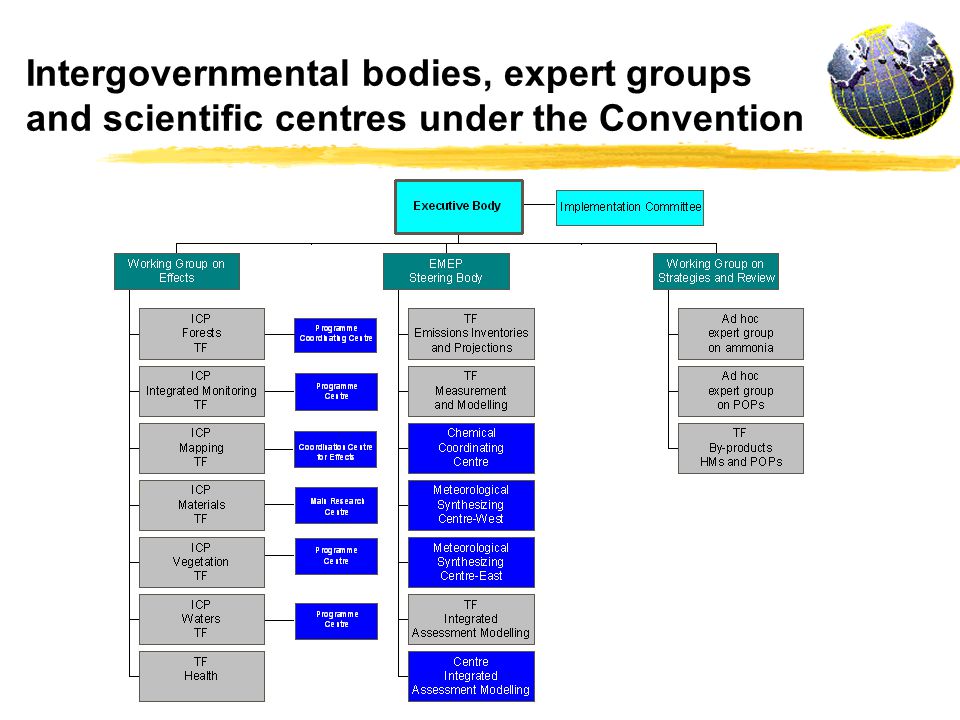 Intergovernmental bodies, expert groups and scientific centres under the Convention