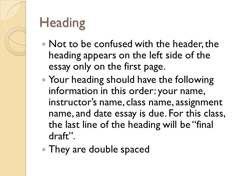 Heading Of An Essay