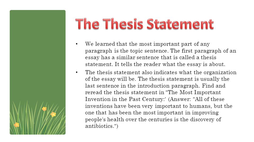 first paragraph of an essay