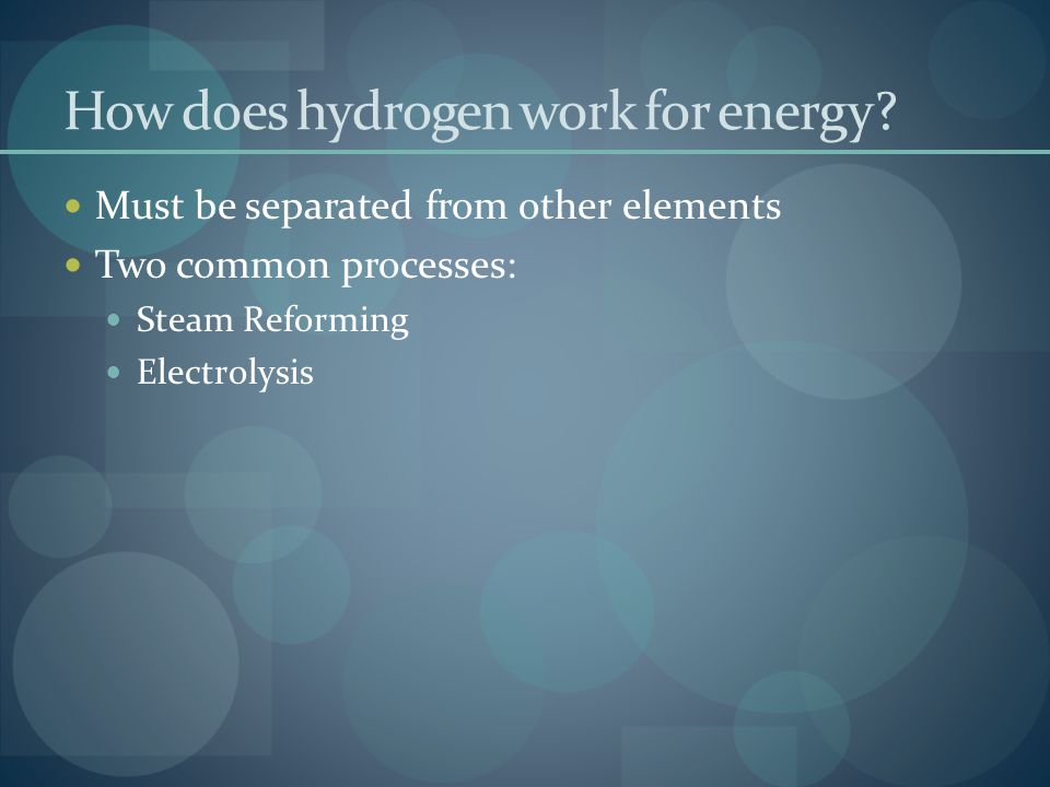 How does hydrogen work for energy.