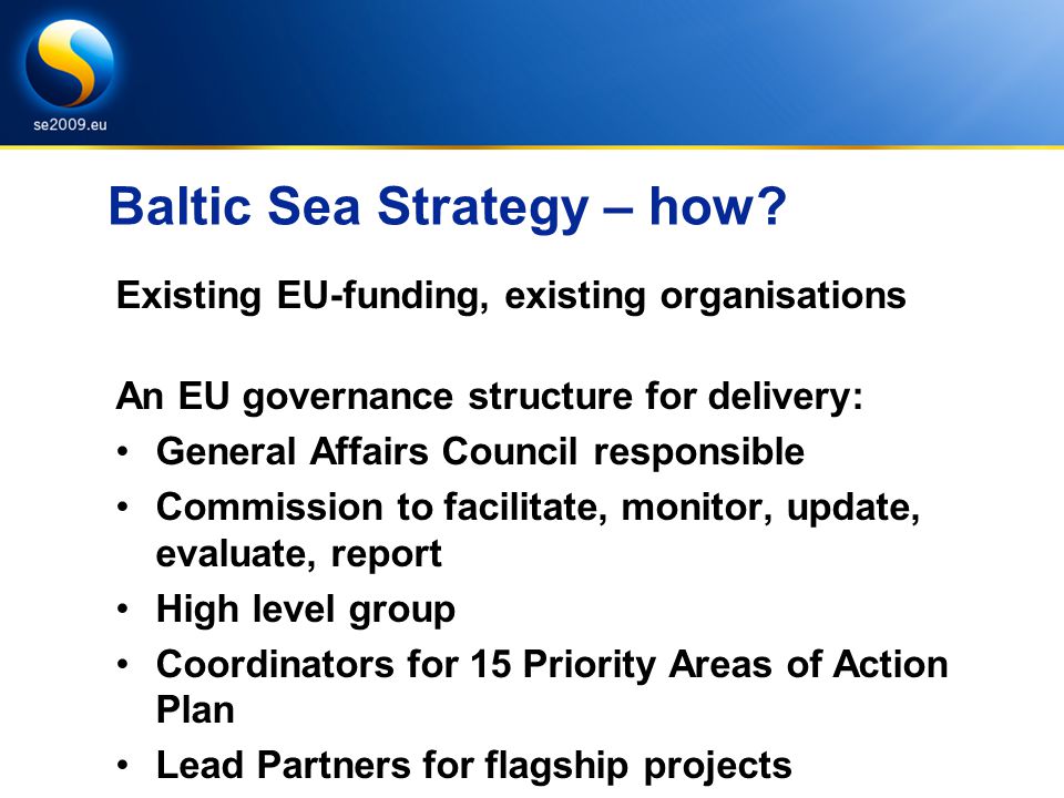 Baltic Sea Strategy – how.