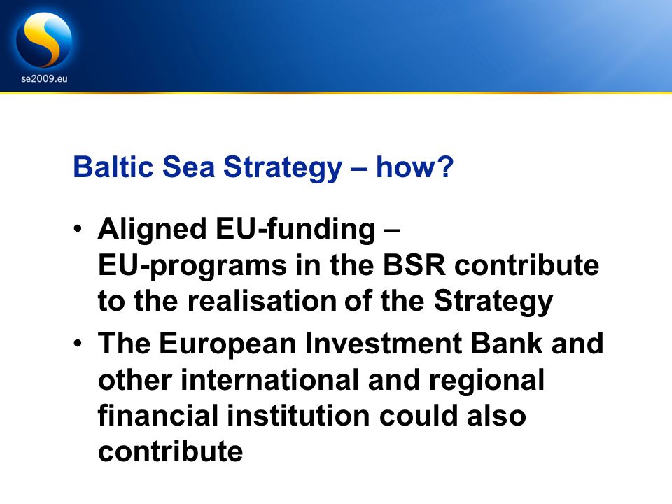 Baltic Sea Strategy – how.
