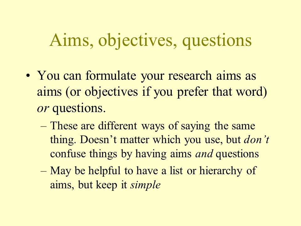aims and objectives 1 aims and objectives 1