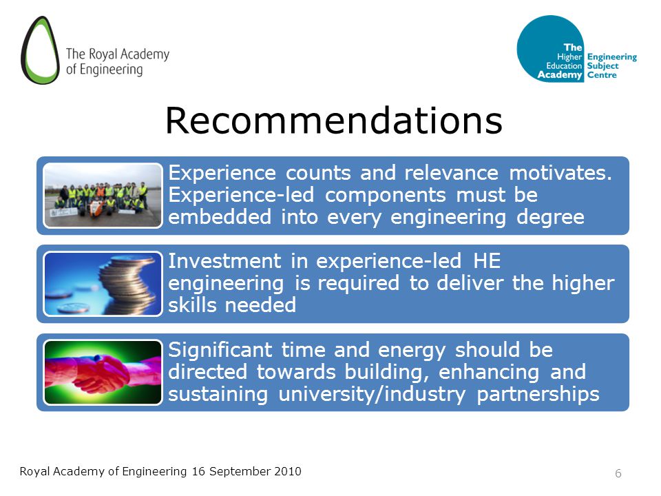 Recommendations Experience counts and relevance motivates.
