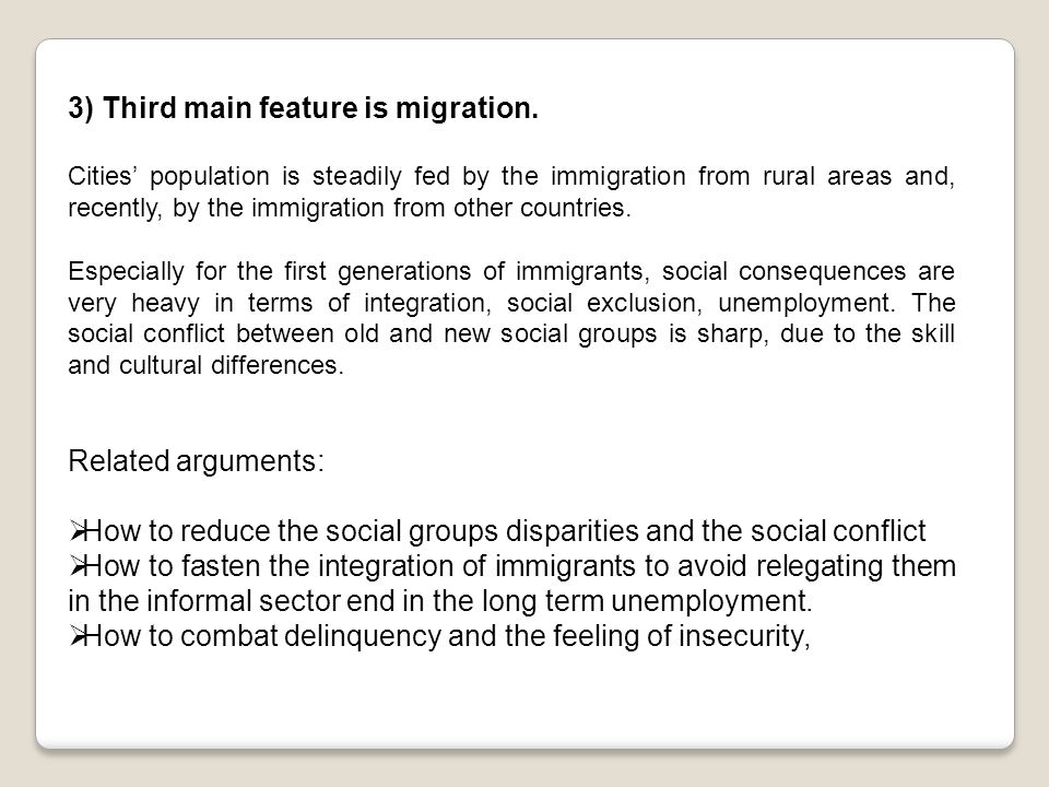 3) Third main feature is migration.