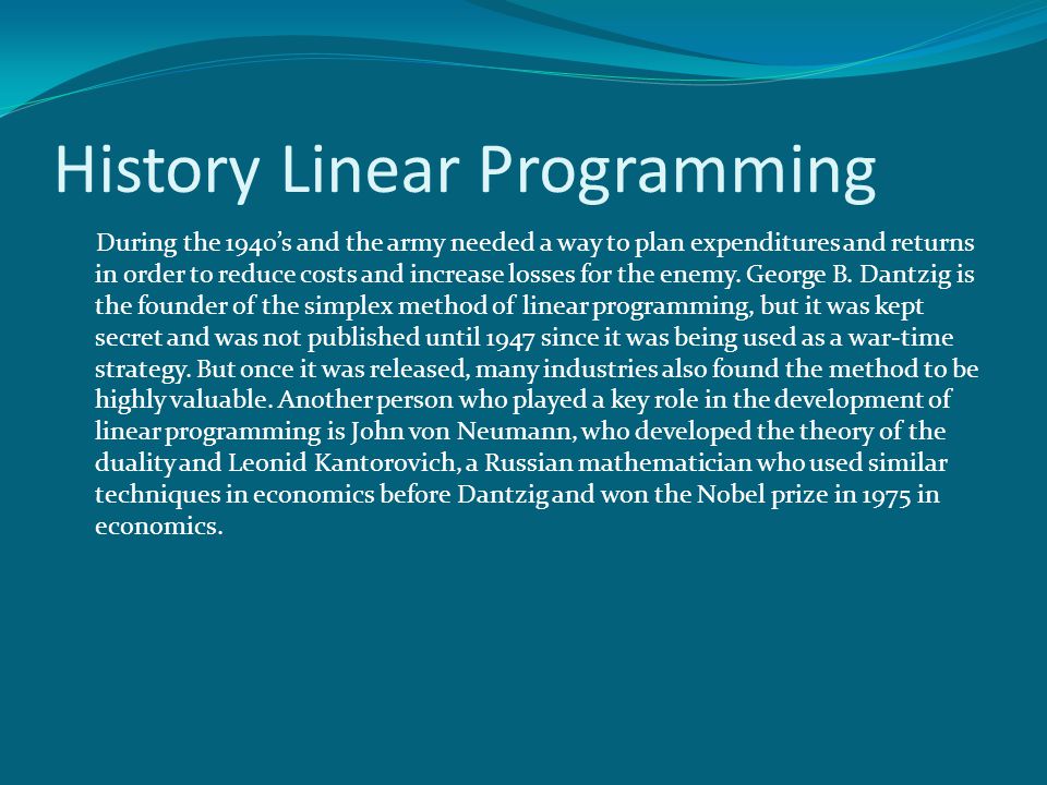 Dantzig Dissertation