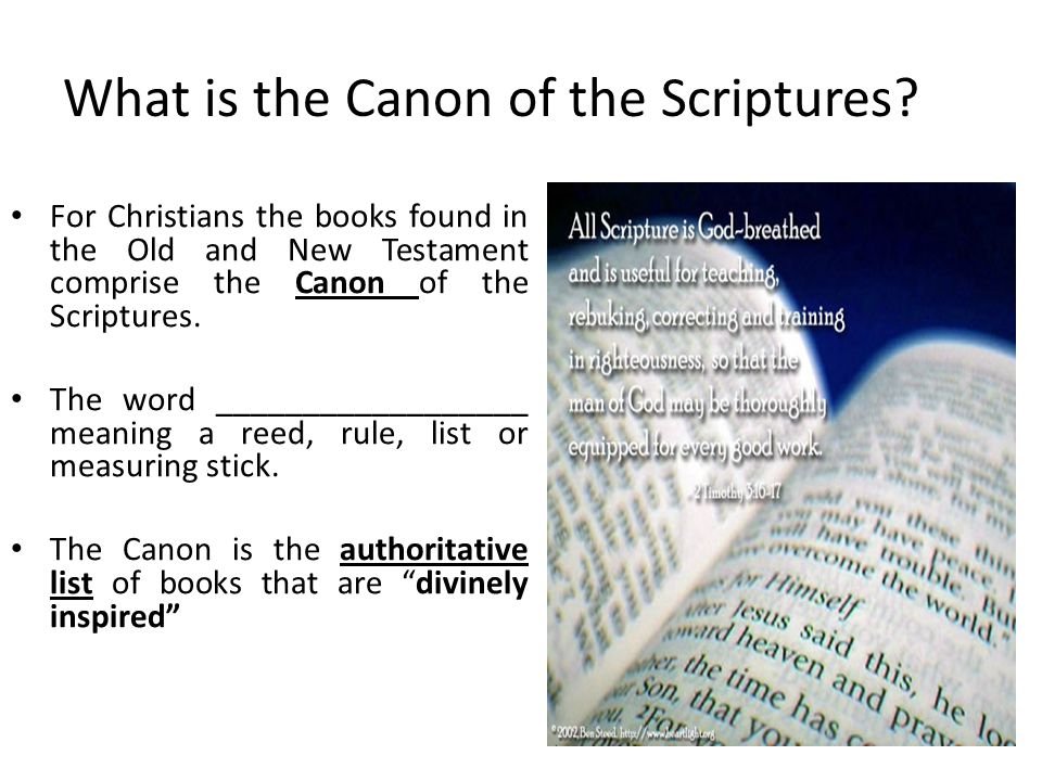 What is the Canon of the Scriptures.