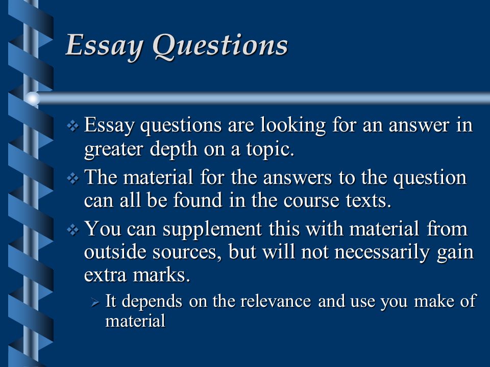 Guidelines for writing essay questions