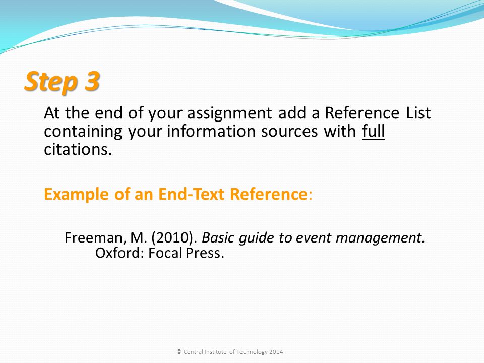 How To Reference My Assignment