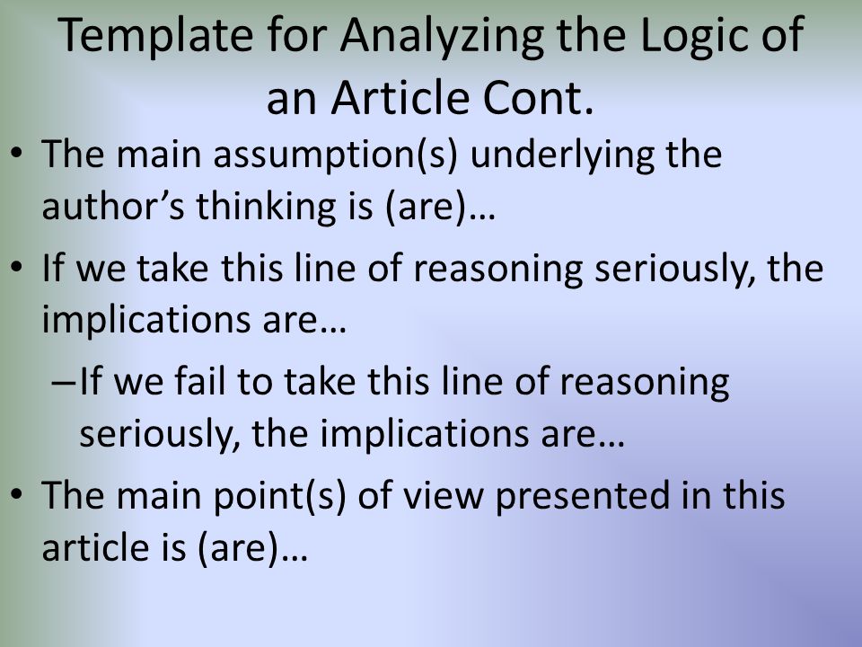 Article About Critical Thinking