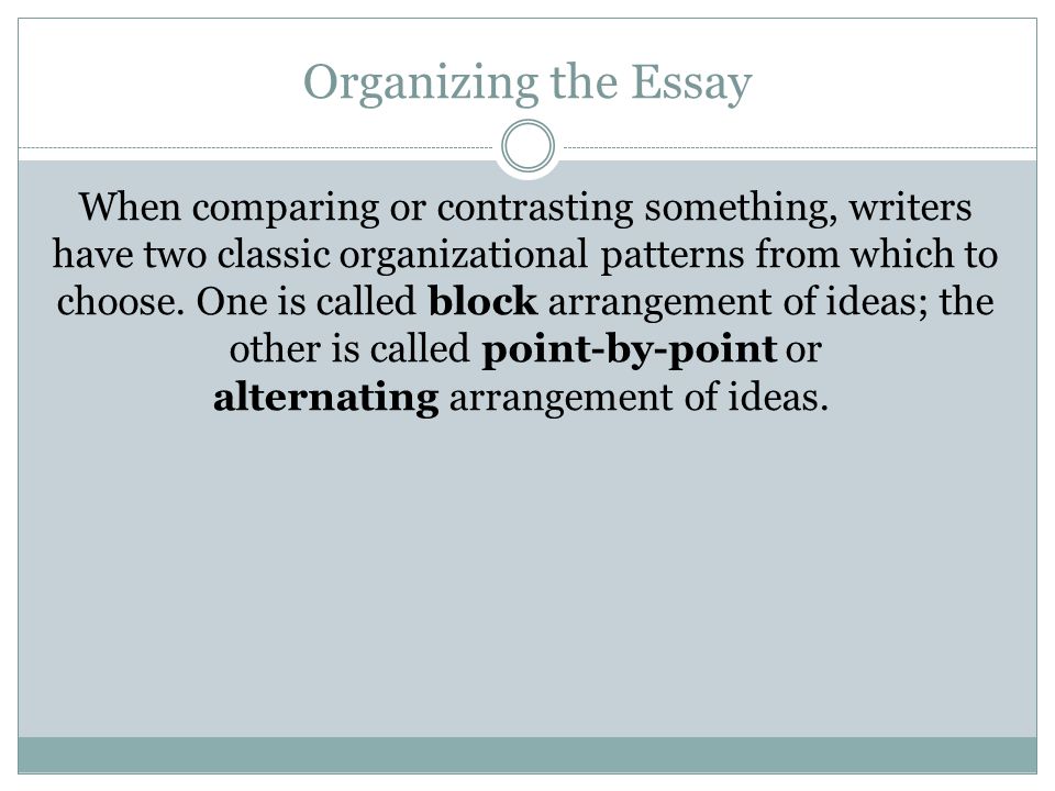 Essay organization patterns