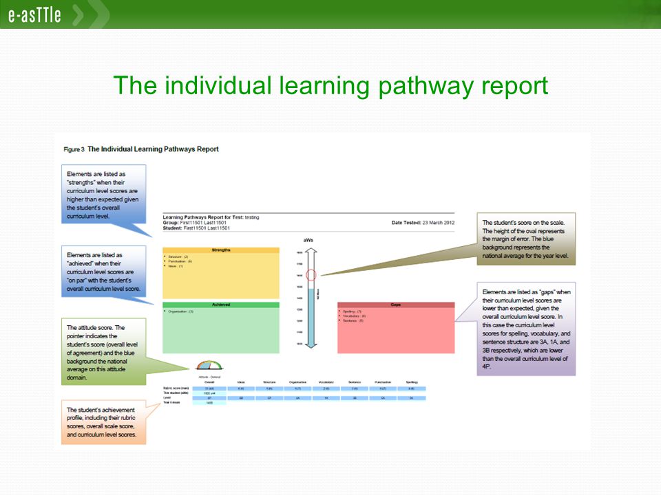 The individual learning pathway report