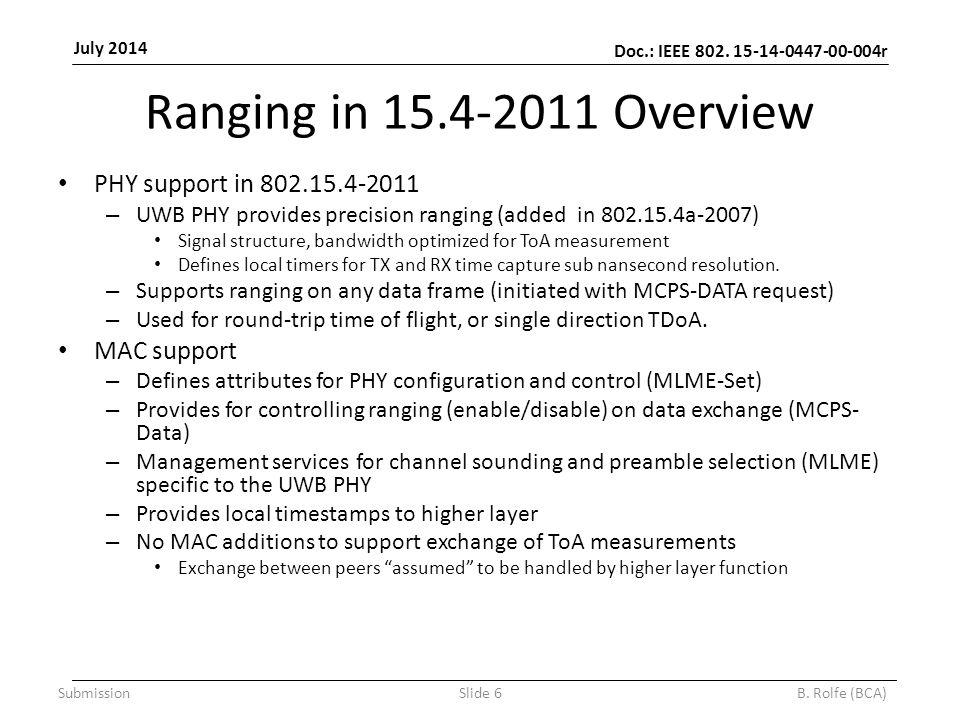 Doc.: IEEE r July 2014 SubmissionSlide 6B.
