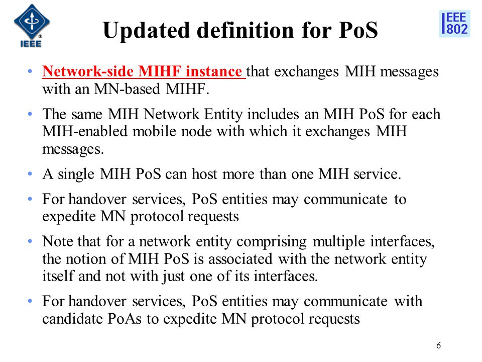 Updated definition for PoS Network-side MIHF instance that exchanges MIH messages with an MN-based MIHF.