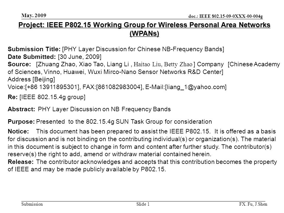 doc.: IEEE XXX g Submission May FX.