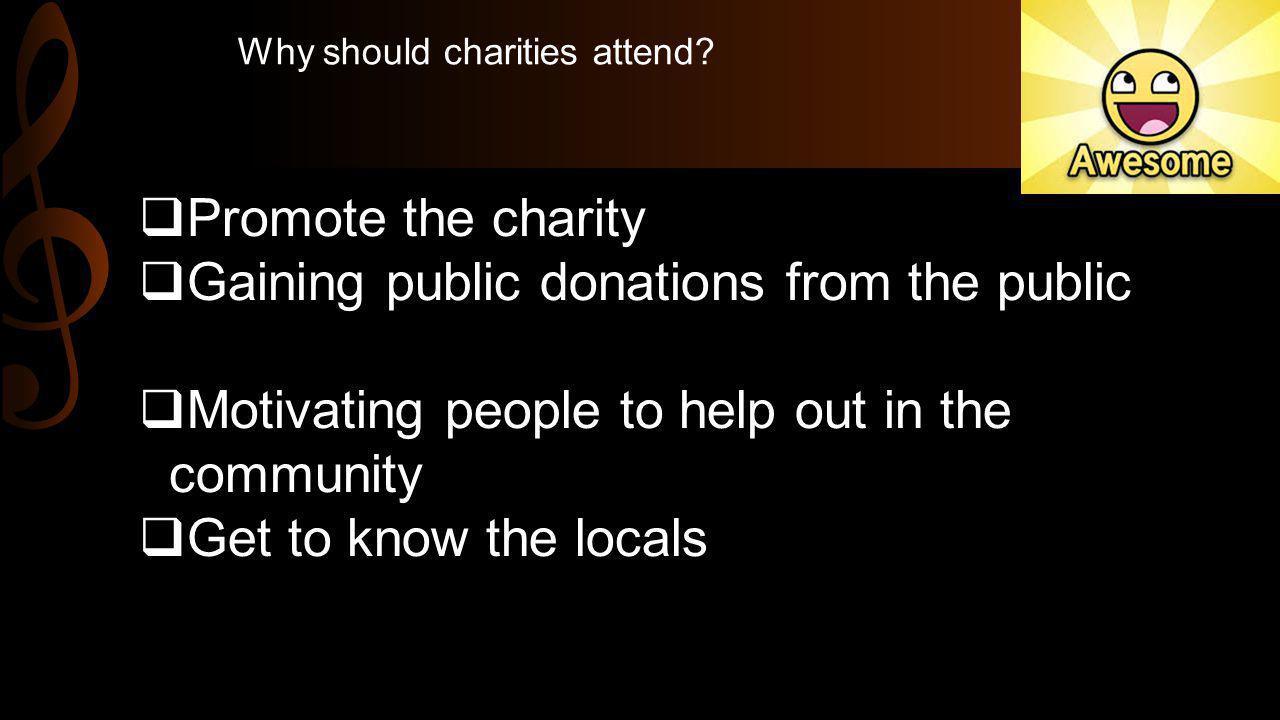 Why should charities attend.