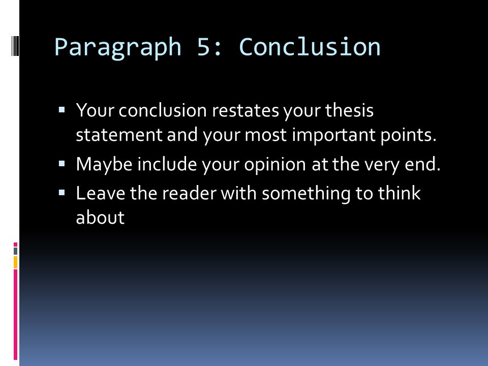 Conclusion in a thesis statement