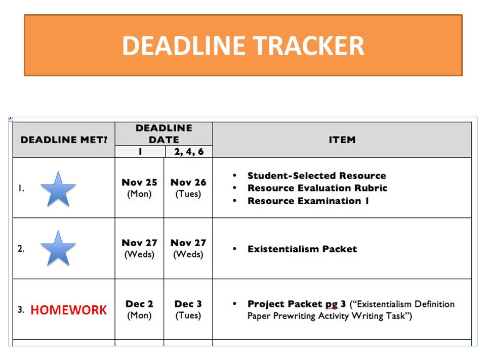 project deadline tracker