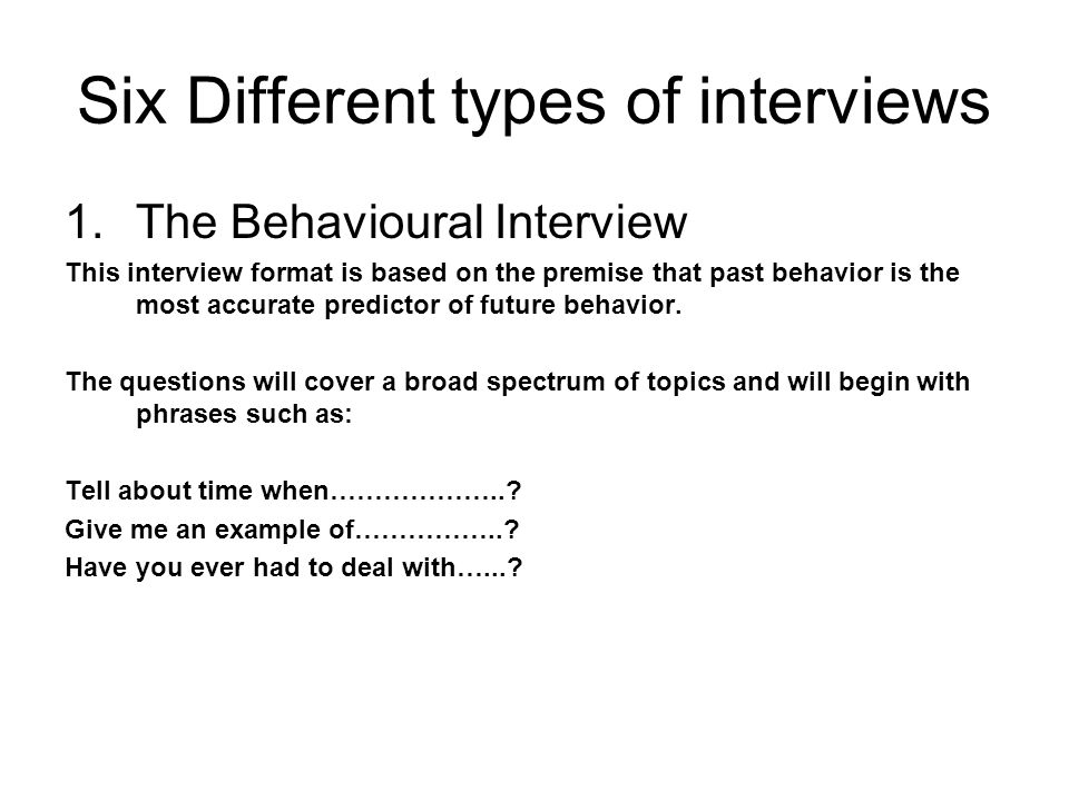 interview types interview types