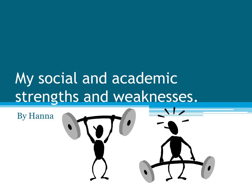 My social and academic strengths and weaknesses. By Hanna