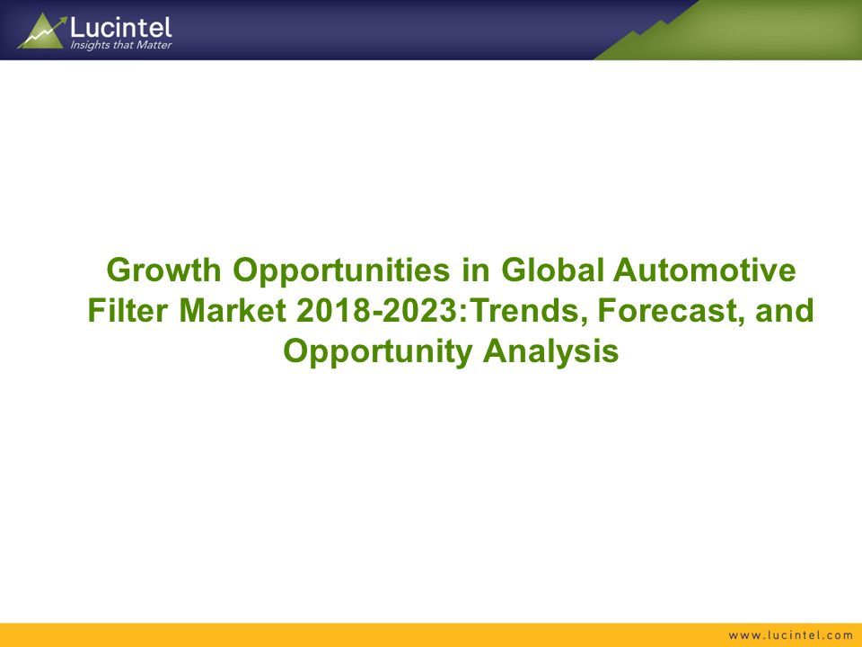 Growth Opportunities in Global Automotive Filter Market :Trends, Forecast, and Opportunity Analysis