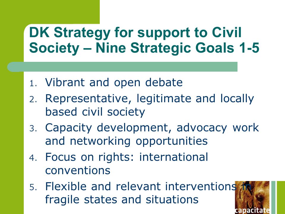 DK Strategy for support to Civil Society – Nine Strategic Goals