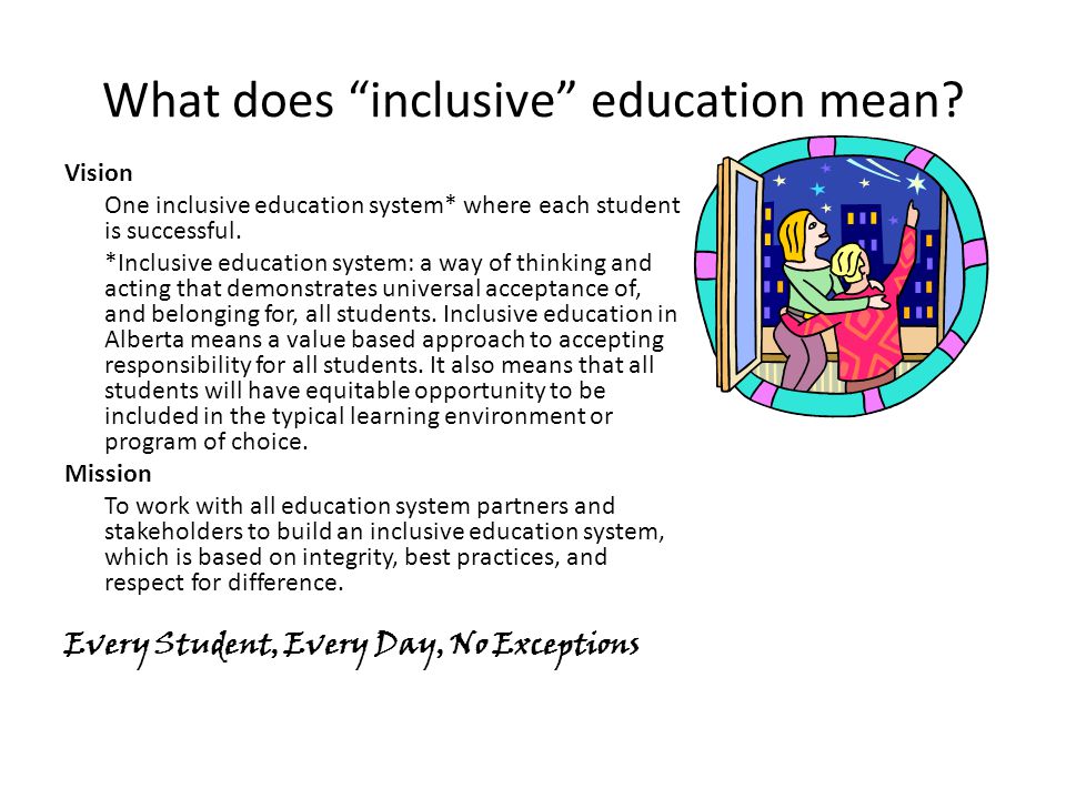 What does inclusive education mean.