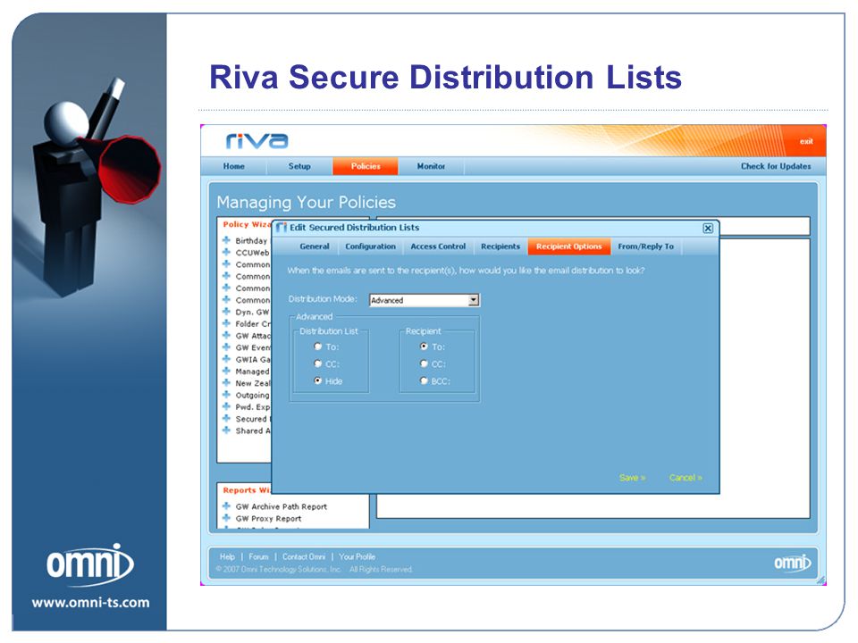Riva Secure Distribution Lists Riva Road Map Priorities