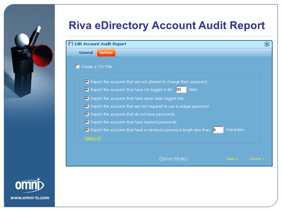 Riva eDirectory Account Audit Report Riva Road Map Priorities