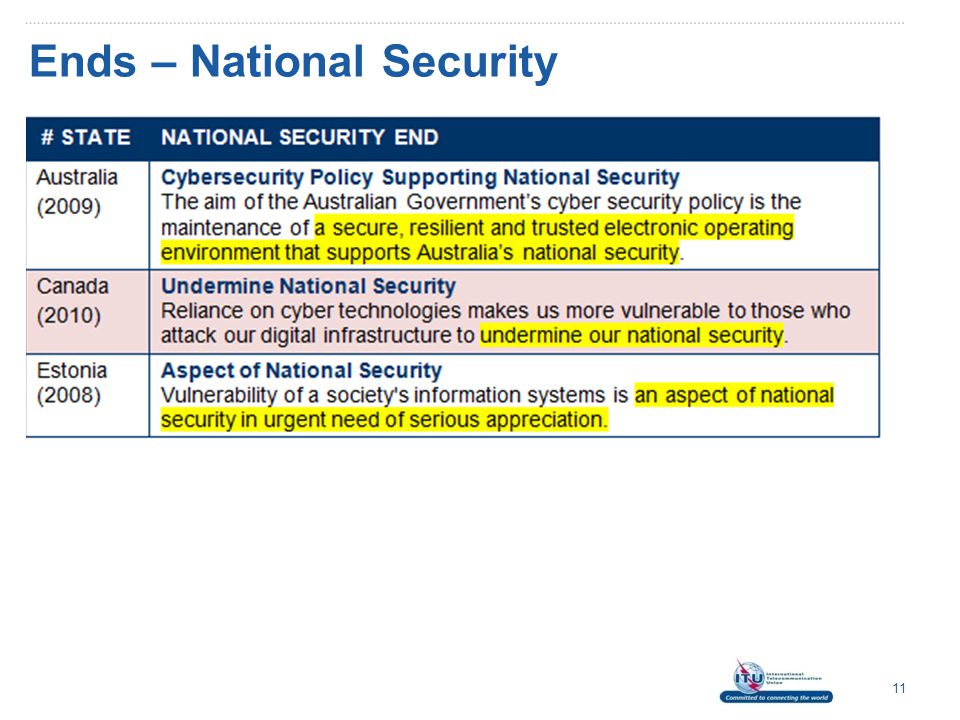 Ends – National Security 11