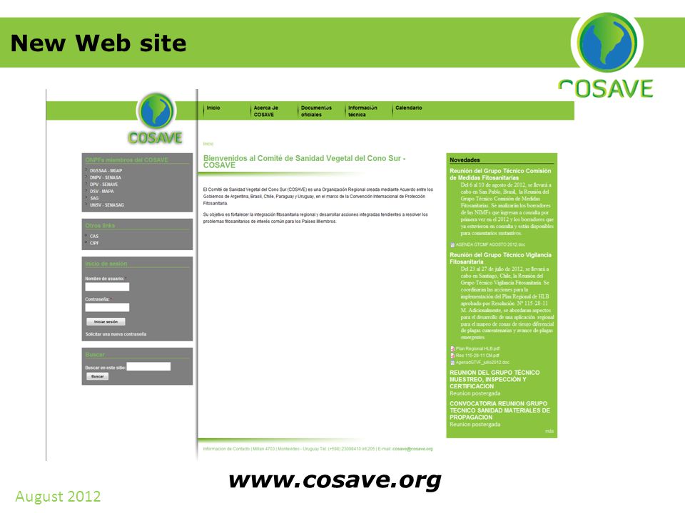New Web site   August 2012