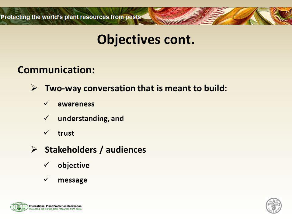 Objectives cont.