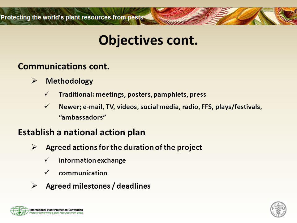 Objectives cont. Communications cont.