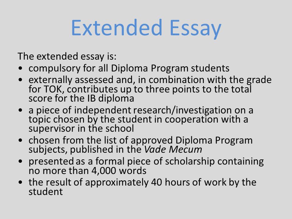 Ib Extended Essay Supervisor Role