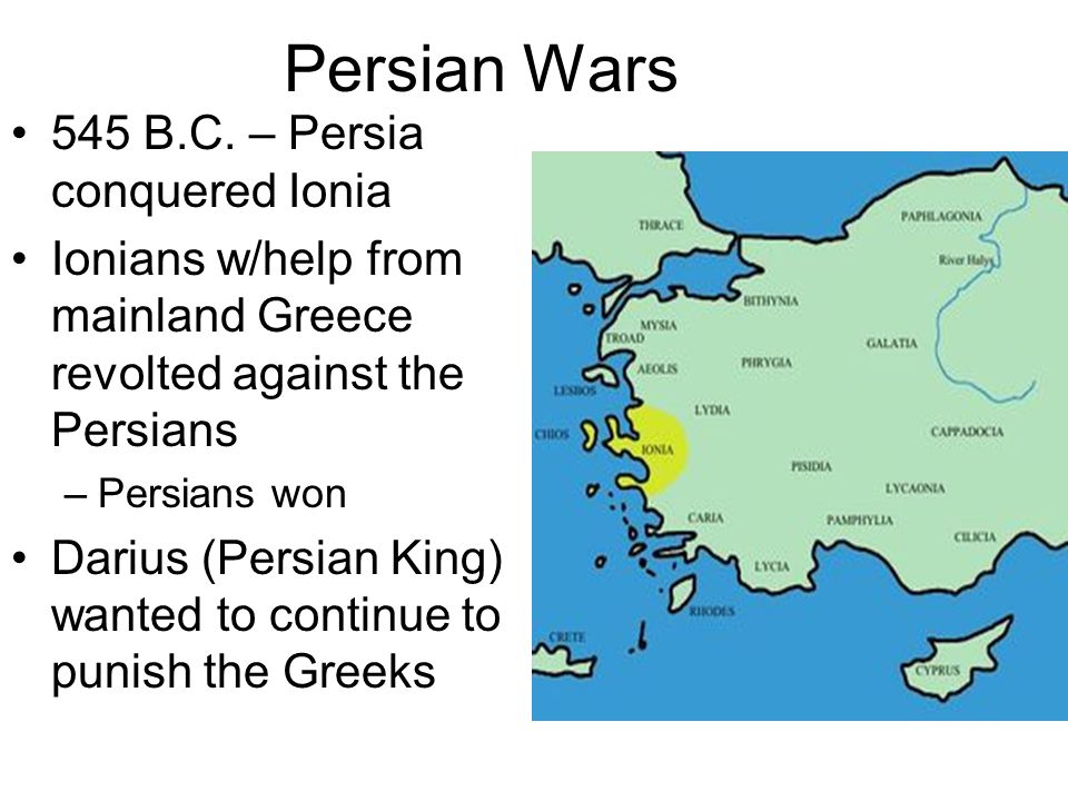 ionian revolt Significance the ionian revolt was primarily of significance as the opening chapter in, and causative agent of the greco-persian wars, which included the two invasions of greece and the famous battles of marathon, thermopylae and salamis. ionian revolt Significance the ionian revolt was primarily of significance as the opening chapter in, and causative agent of the greco-persian wars, which included the two invasions of greece and the famous battles of marathon, thermopylae and salamis.
