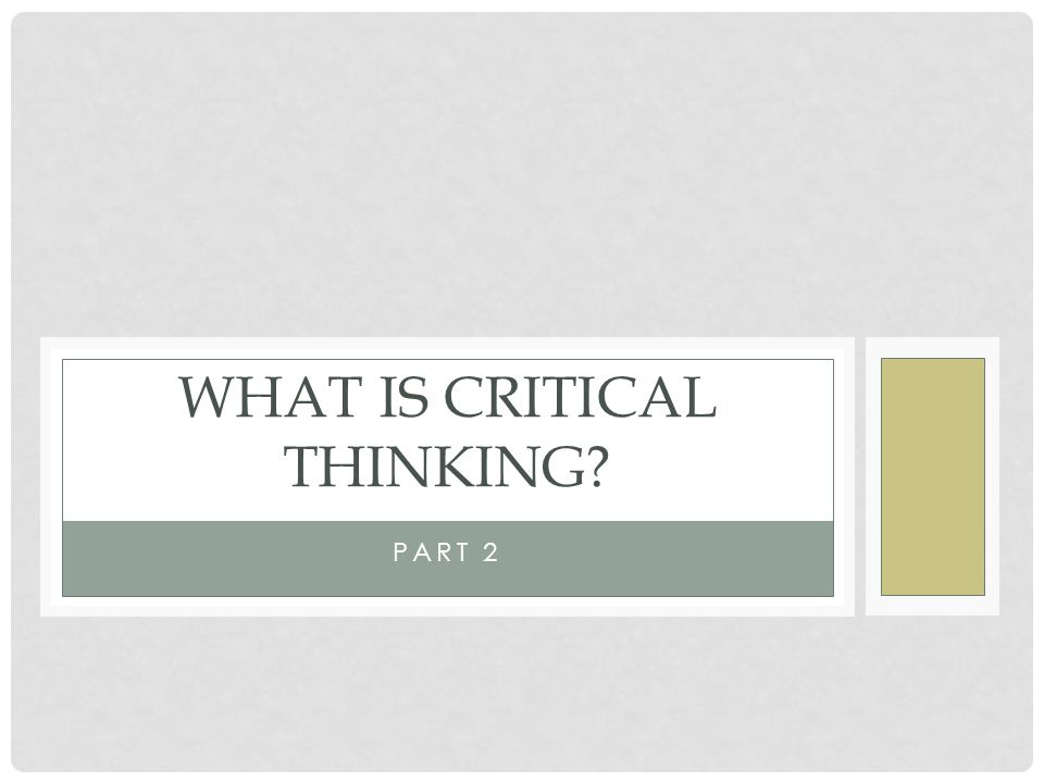 Critical thinking subjects