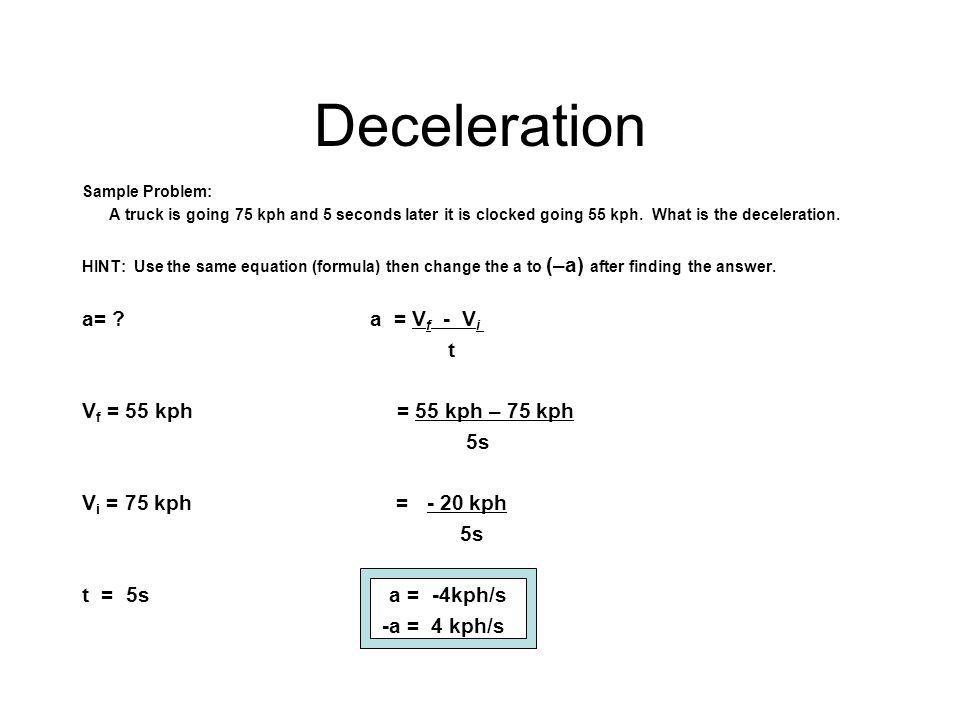 Equation For Deceleration Talkchannels Deceleration Formula Gallery