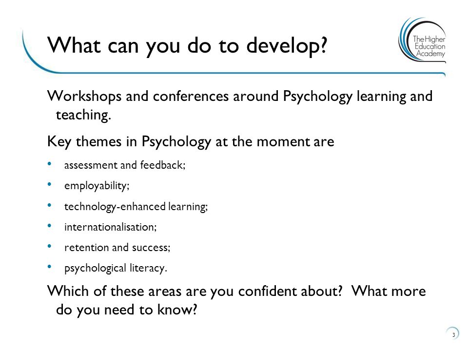 Workshops and conferences around Psychology learning and teaching.