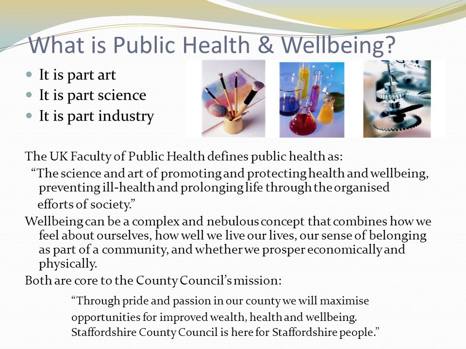 What is Public Health & Wellbeing.