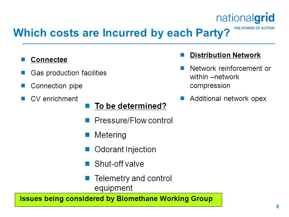 8 Which costs are Incurred by each Party.
