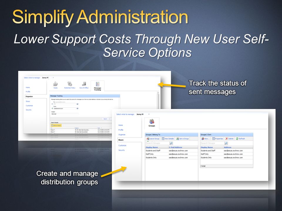 Lower Support Costs Through New User Self- Service Options