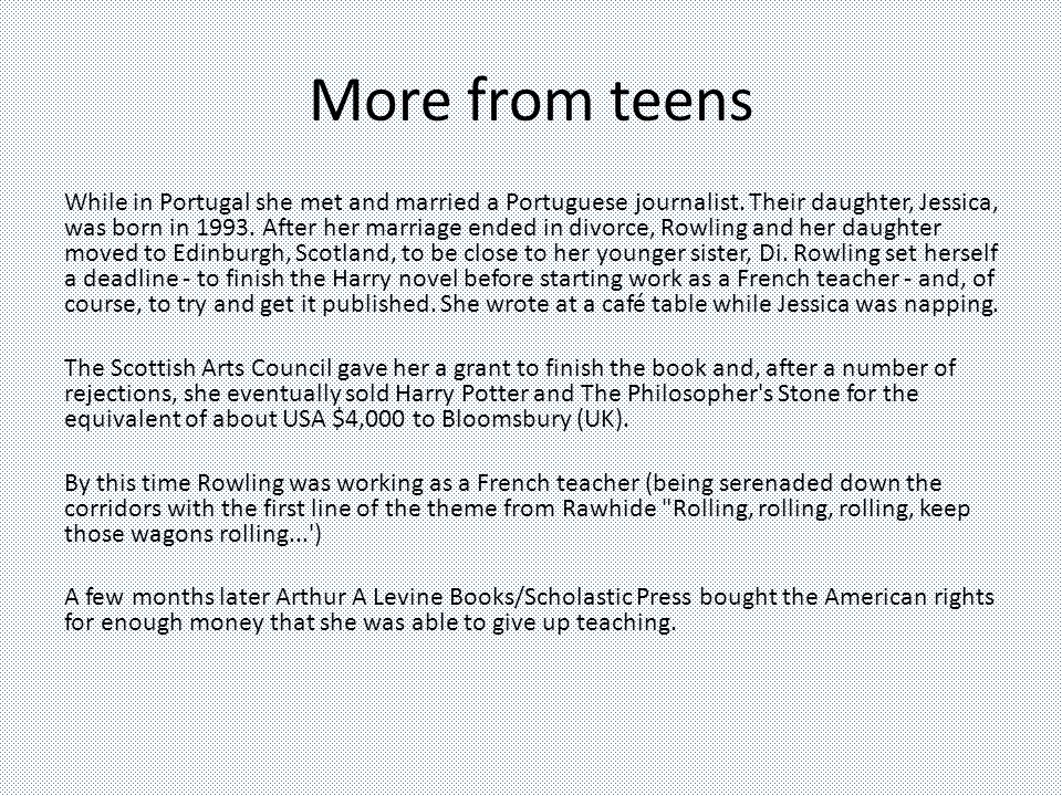 More from teens While in Portugal she met and married a Portuguese journalist.