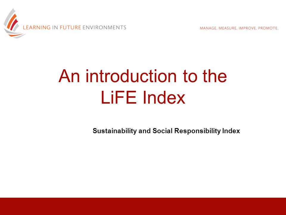An introduction to the LiFE Index Sustainability and Social Responsibility Index