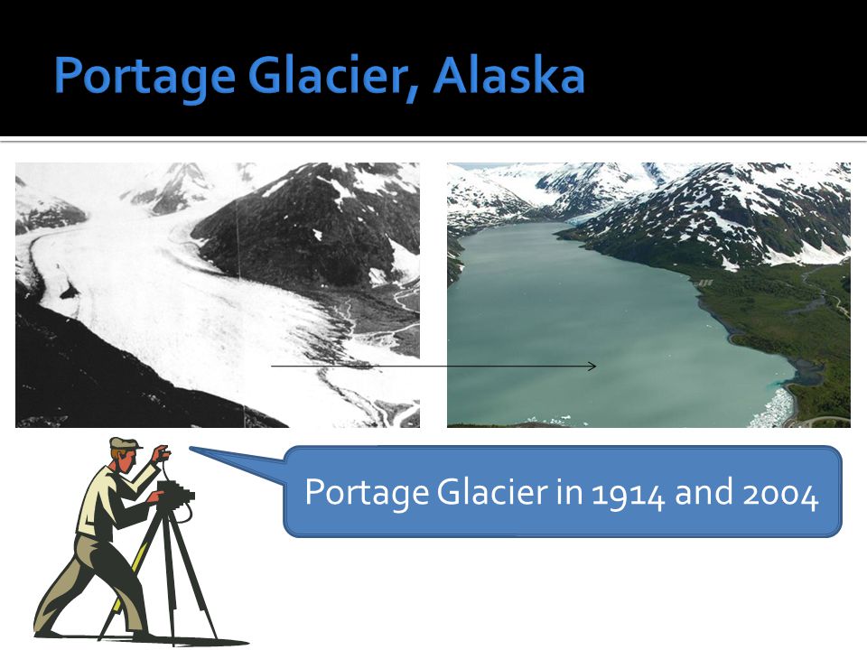Portage Glacier in 1914 and 2004