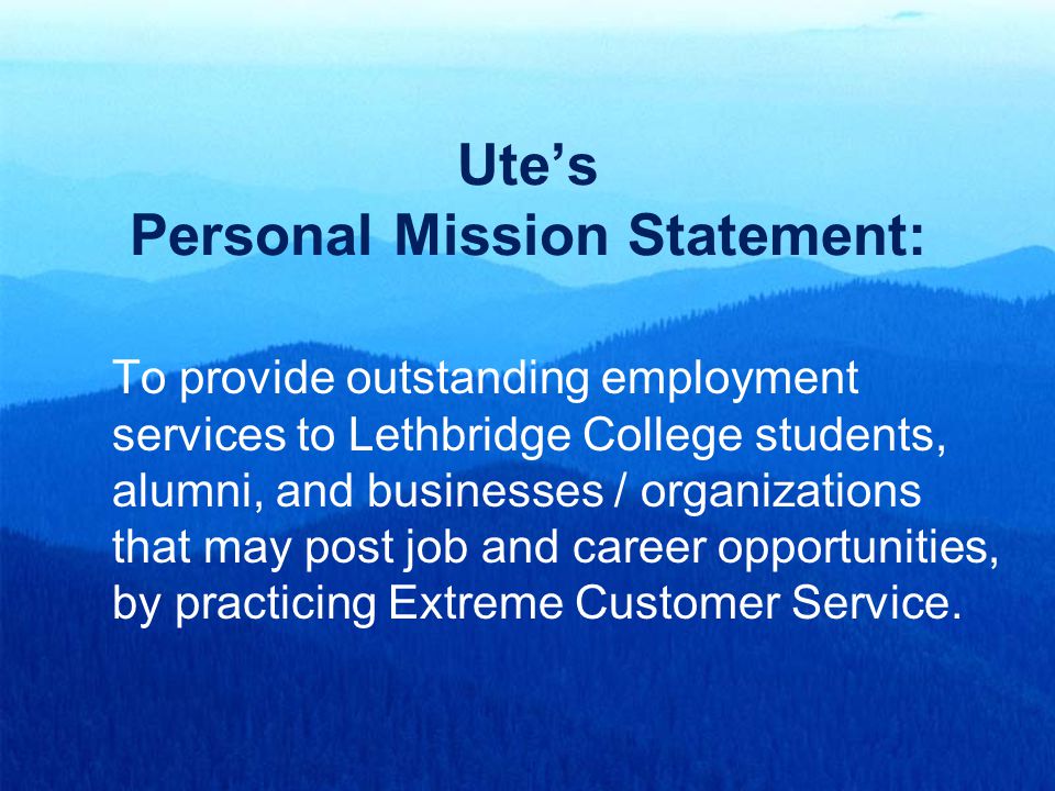Personal mission statement samples student