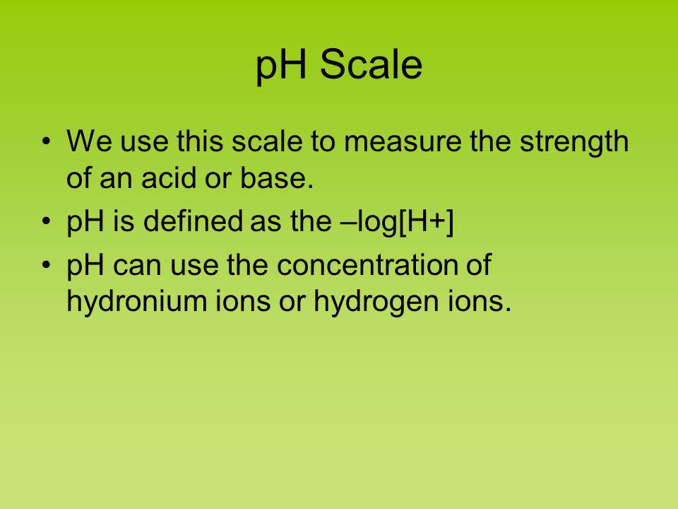 pH Scale and Calculations Chapter 14 Page