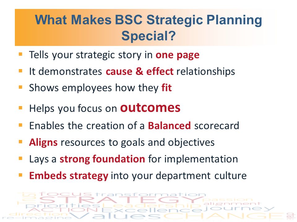 What Makes BSC Strategic Planning Special.